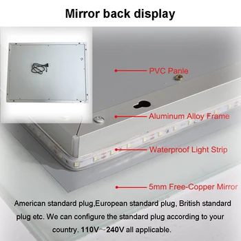 Personalizat de Perete Smart Mirror LEDBathroom oglinda Anti-ceață de baie cu iluminare din spate Oglindă Oglindă de Machiaj compatibil Bluetooth speaker